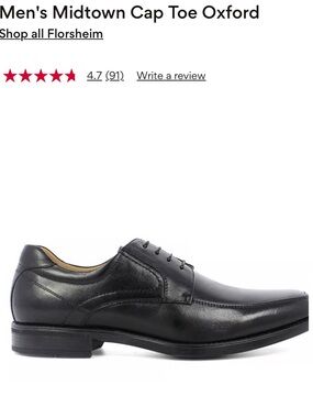 Florsheim Black Cap-Toe Derby Dress Shoe